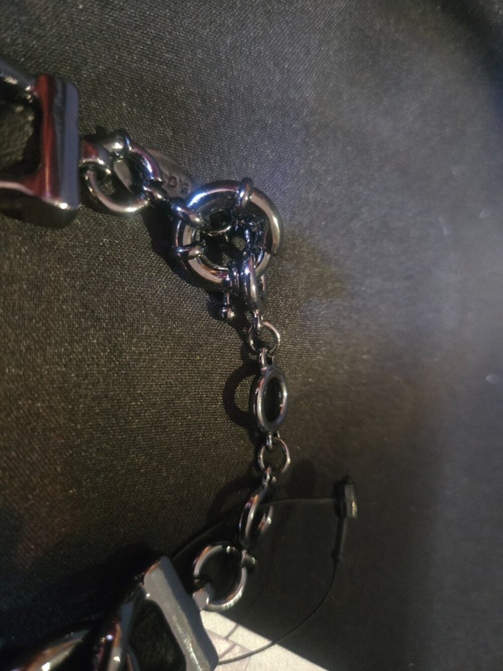 Chico's NWT Black Leather Wrap Chain Bracelet - Picture 6 of 7